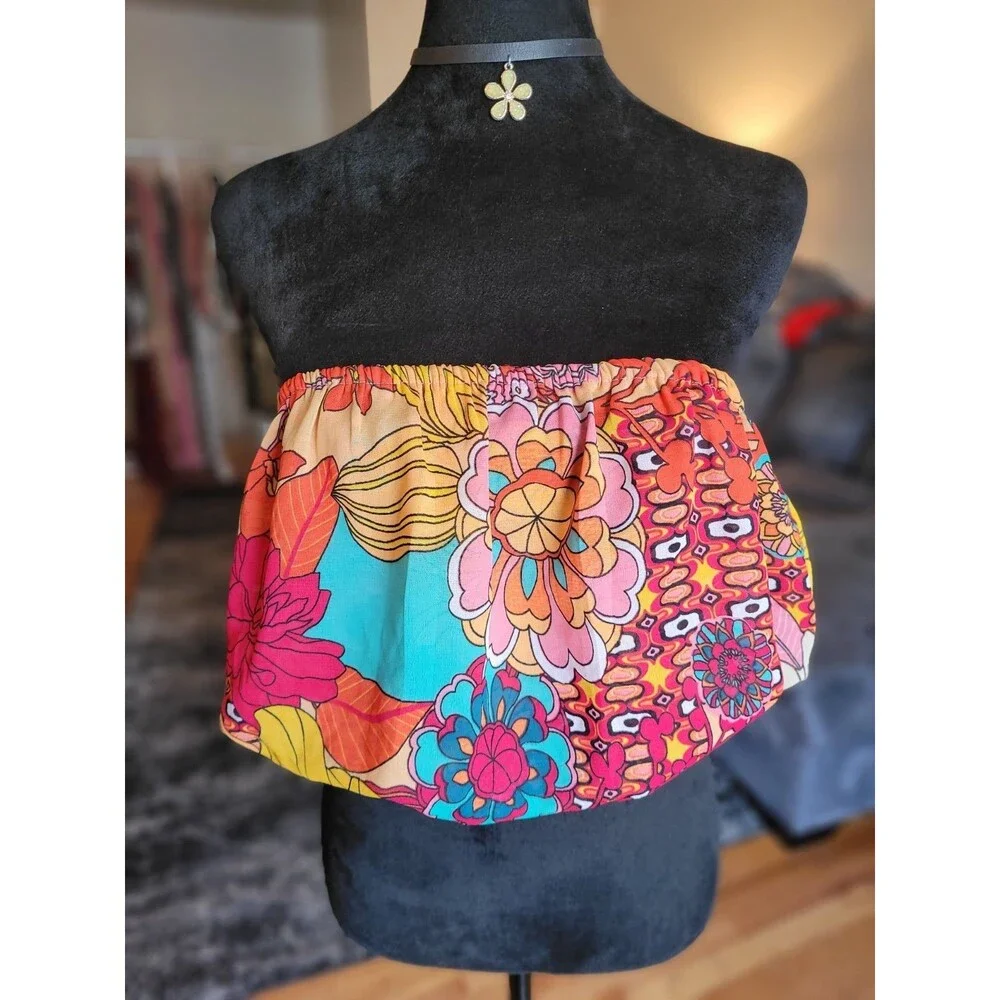 Girl Soul Womens Multicolor Tropical Floral Tube Top Size L Sleeveless Summer - Picture 11 of 11